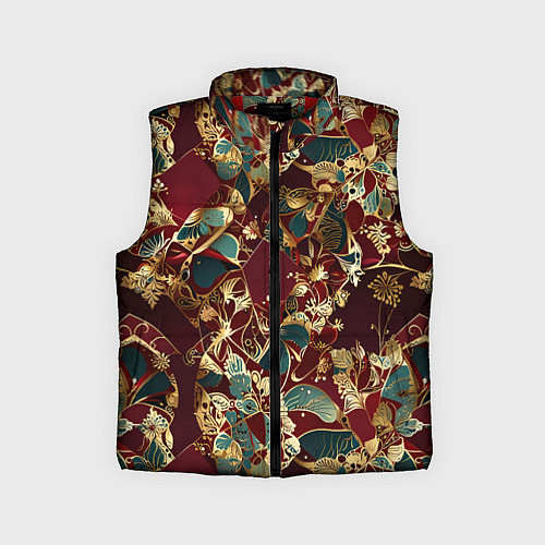 Детский жилет Витражный узор на рубиновом фоне / 3D-Красный – фото 1