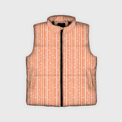 Детский жилет Оранжевый полосы узоры / 3D-Черный – фото 1