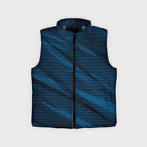 Детский жилет Полосатый чёрно-синий / 3D-Светло-серый – фото 1