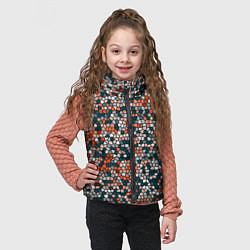 Детский жилет Красно-бирюзовый паттерн мелкая мозаика, цвет: 3D-светло-серый — фото 2
