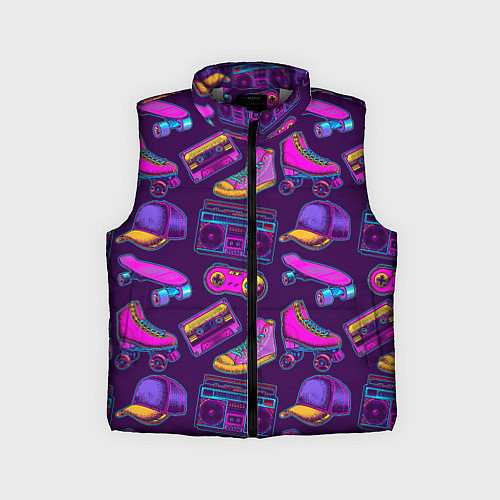 Детский жилет Ретро 80 атрибутика / 3D-Светло-серый – фото 1