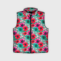 Детский жилет Анемоны цветы яркий принт