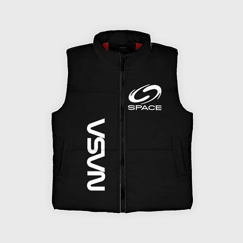 Детский жилет Nasa space logo white / 3D-Красный – фото 1