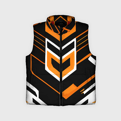 Детский жилет Полосы и оранжево-белый шестиугольник / 3D-Красный – фото 1
