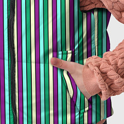 Детский жилет Фиолетово-зелёный полосатый, цвет: 3D-черный — фото 2