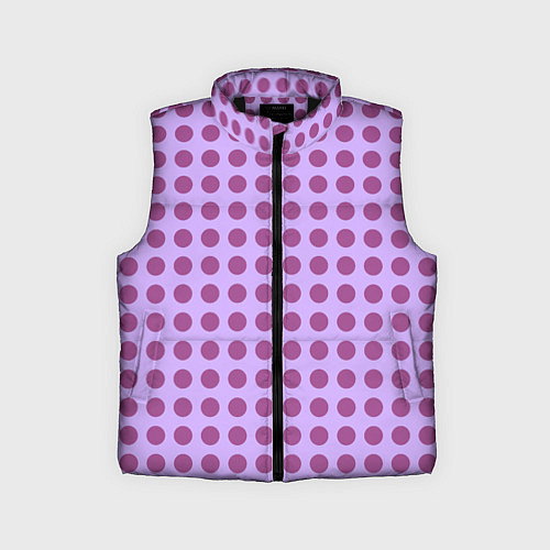 Детский жилет Сиреневый паттерн в горошек / 3D-Черный – фото 1