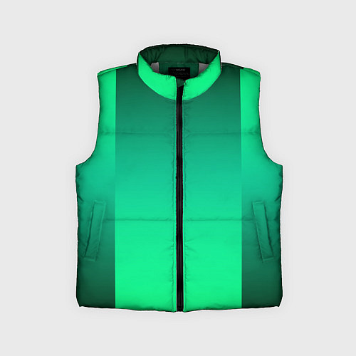 Детский жилет Яркий зеленый градиентный комбинированный фон / 3D-Светло-серый – фото 1