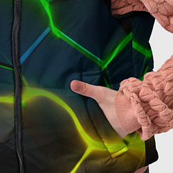 Детский жилет Неоновые яркие зеленые плиты с желтым светом, цвет: 3D-светло-серый — фото 2
