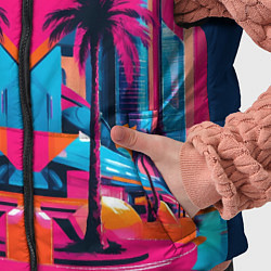 Детский жилет Пальмы среди небоскребов, цвет: 3D-светло-серый — фото 2