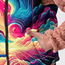 Детский жилет Neon space fantasy - ai art, цвет: 3D-красный — фото 2