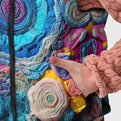 Детский жилет Вязаные цветы - пэчворк, цвет: 3D-черный — фото 2