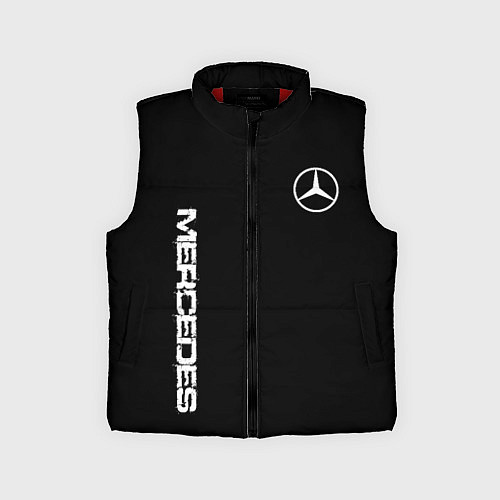 Детский жилет Mercedes benz logo white auto / 3D-Красный – фото 1