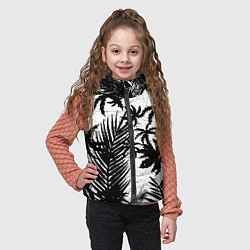 Детский жилет Чёрно белые пальмы, цвет: 3D-красный — фото 2