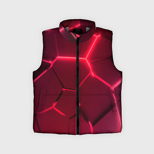 Детский жилет Маджента неоновые плиты в разломе / 3D-Светло-серый – фото 1