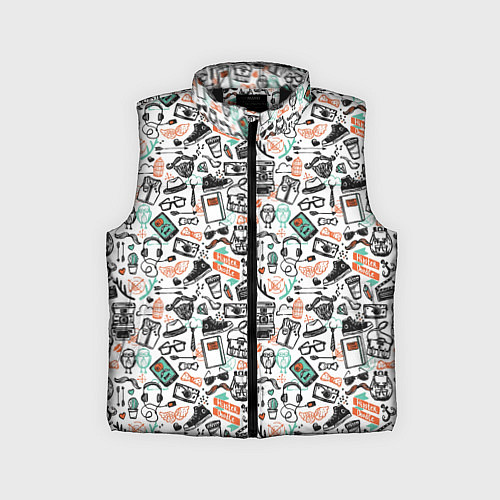 Детский жилет Дудл хипстер / 3D-Черный – фото 1