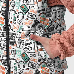 Детский жилет Дудл хипстер, цвет: 3D-черный — фото 2