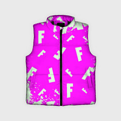 Детский жилет Fortnite pattern pink, цвет: 3D-черный