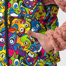 Детский жилет Сумасшедшие креативные коты, цвет: 3D-черный — фото 2