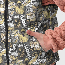 Детский жилет Комикс инкогнито паттерн поп-арт, цвет: 3D-красный — фото 2