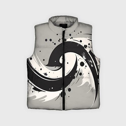 Детский жилет Инь-янь абстракция - нейроарт / 3D-Светло-серый – фото 1