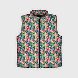 Детский жилет Маки и синицы паттерн