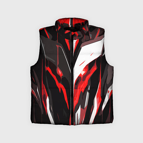 Детский жилет Красно-белый абстрактный демонический шлем / 3D-Черный – фото 1