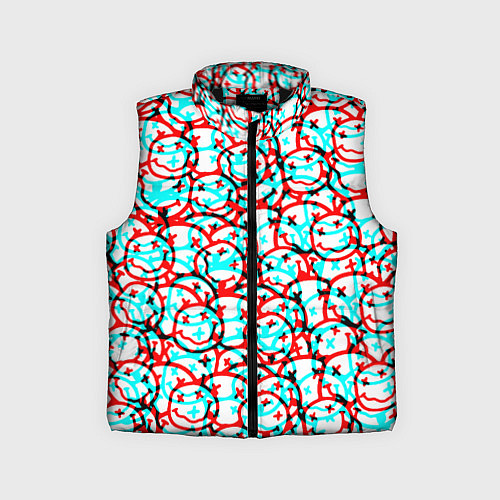 Детский жилет Nirvana smile glitch / 3D-Черный – фото 1