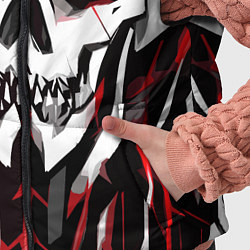 Детский жилет Белый череп и красные полосы на чёрном фоне, цвет: 3D-светло-серый — фото 2