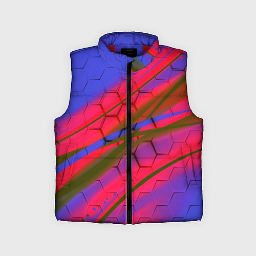 Детский жилет Неоновая броня соты / 3D-Красный – фото 1