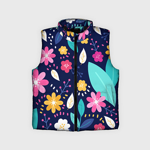 Детский жилет Абстракция цветочный фон / 3D-Черный – фото 1