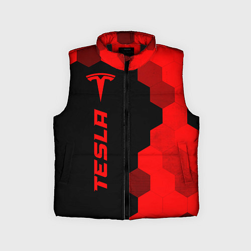 Детский жилет Tesla - red gradient по-вертикали / 3D-Черный – фото 1