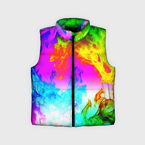 Детский жилет Неоново кислотный огонь / 3D-Светло-серый – фото 1