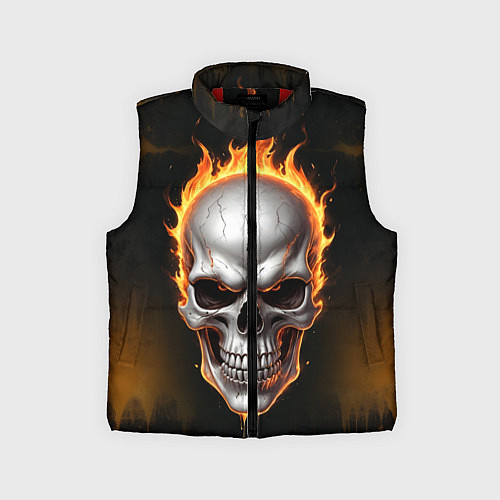 Детский жилет Череп в огне / 3D-Красный – фото 1
