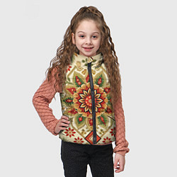 Детский жилет Русские классические узоры и орнамент, цвет: 3D-красный — фото 2