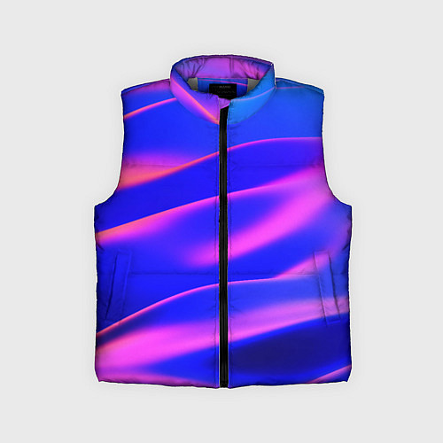 Детский жилет Неоновые волны градиент / 3D-Светло-серый – фото 1