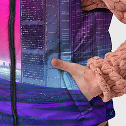 Детский жилет Synthwave неоновый город, цвет: 3D-светло-серый — фото 2