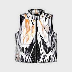 Детский жилет Чёрно-жёлтая абстракция на белом фоне