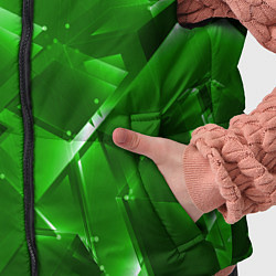 Детский жилет Прозрачная изумрудная геометрия, цвет: 3D-красный — фото 2