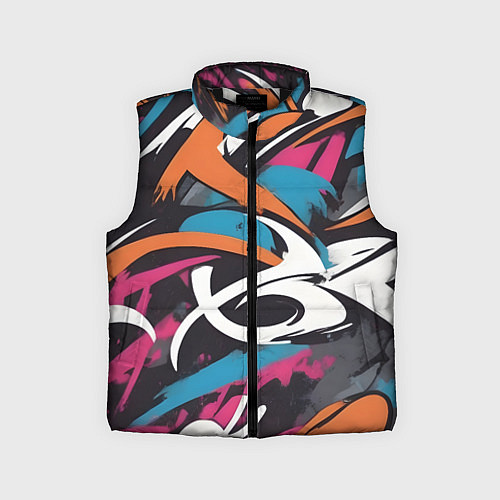 Детский жилет Граффити абстракция / 3D-Черный – фото 1