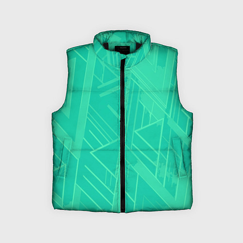 Детский жилет Мятный зелёный однотонный геометричный / 3D-Черный – фото 1