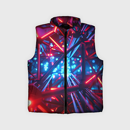 Детский жилет Неоновые трубки / 3D-Черный – фото 1