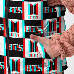 Детский жилет BTS glitch pattern, цвет: 3D-черный — фото 2