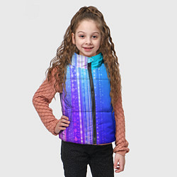 Детский жилет Неоновая абстракция полосы, цвет: 3D-красный — фото 2