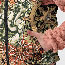 Детский жилет Будда и Ганеша на фоне сансары и мандалы, цвет: 3D-светло-серый — фото 2