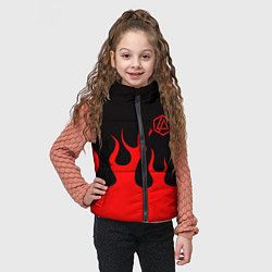 Детский жилет Linkin park logo fire, цвет: 3D-черный — фото 2