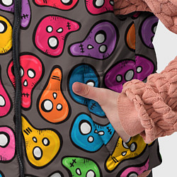 Детский жилет Забавные цветные черепа, цвет: 3D-черный — фото 2