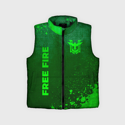 Детский жилет Free Fire - green gradient вертикально / 3D-Черный – фото 1