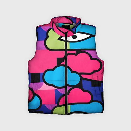Детский жилет Глаза облака абстракция / 3D-Светло-серый – фото 1