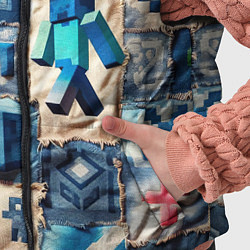 Детский жилет Minecraft шагает на пэчворк, цвет: 3D-светло-серый — фото 2