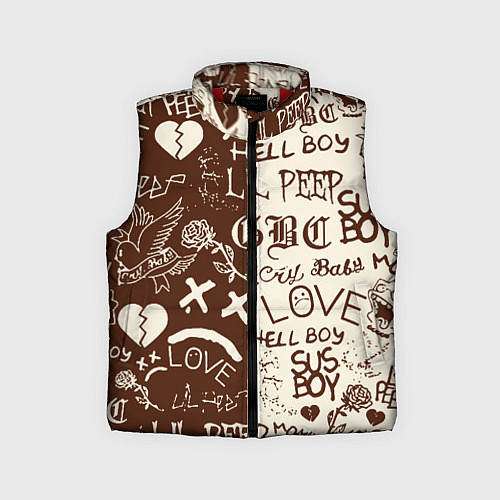 Детский жилет Lil peep retro pattern / 3D-Красный – фото 1